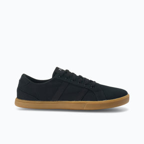 Side view of women's black/gum Xero Shoes Dillon canvas sneaker