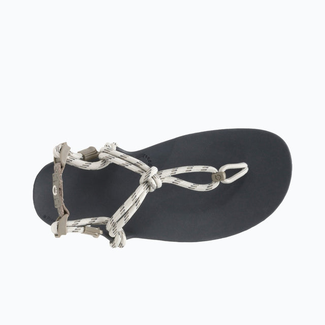 Top view of women's stone coloured Xero Shoes Genesis minimalist sandal