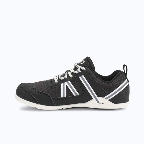 Inner side view of women's black/white Xero Shoes Prio shoe