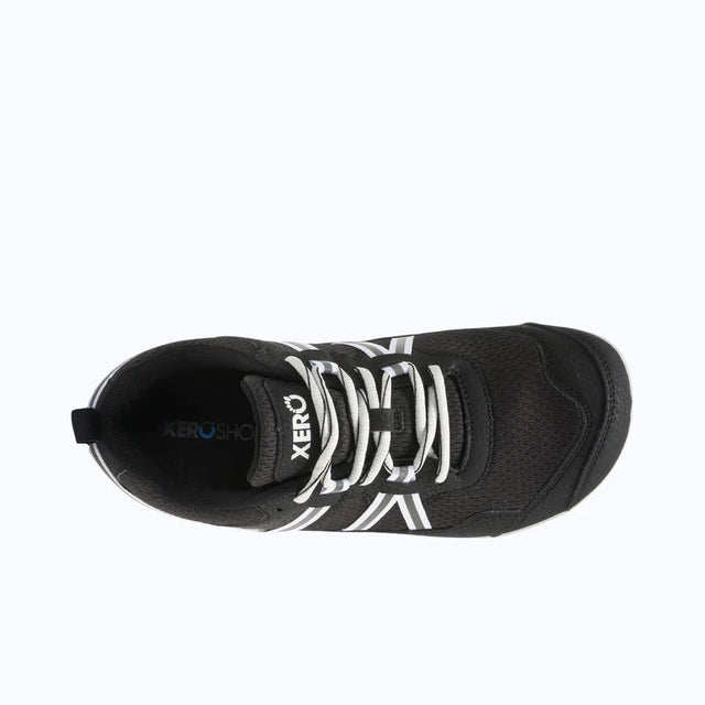 Top view of women's black/white Xero Shoes Prio shoe