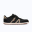 Side view of women's black/leopard print Xero Shoes Wynn sneaker