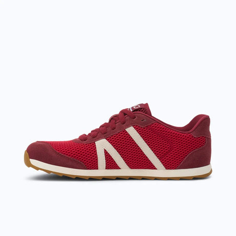 Inner side view of women's red Xero Shoes Wynn sneaker