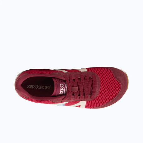 Top view of women's red Xero Shoes Wynn sneaker
