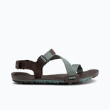 Side view of men's brown/green Xero Shoes Z-Trail EV minimalist sandal