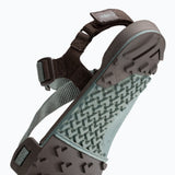 Sole view of men's brown/green Xero Shoes Z-Trail EV minimalist sandal