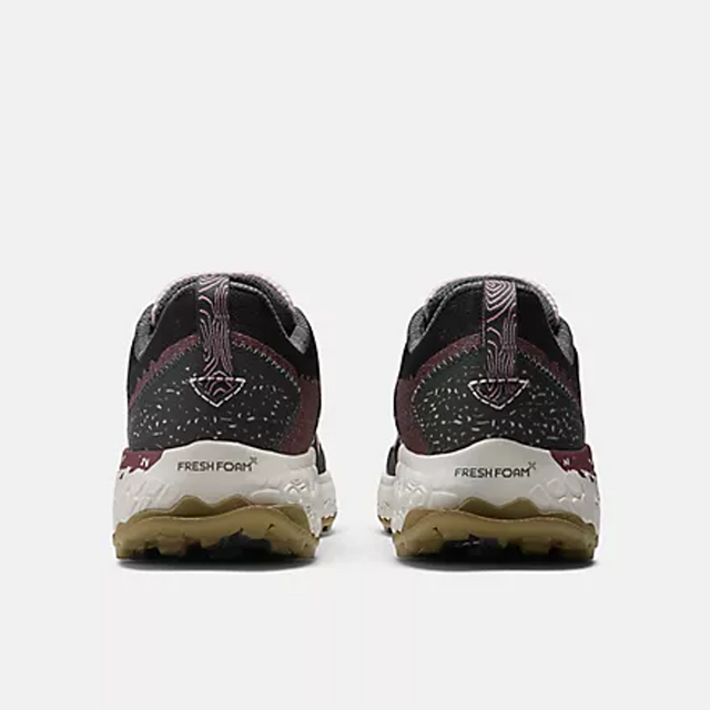 Heel view of women's New Balance Hierro v7 running shoes in stone pink colour
