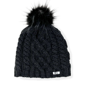 Black XS Pom Pom Hat