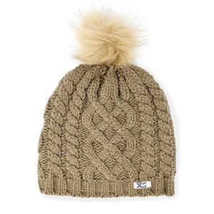 Fawn coloured XS Pom Pom Hat