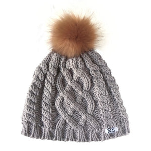 Grey XS Pom Pom Hat