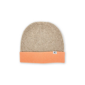 XS weekender beanie in flax/melon colour