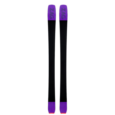 Bottoms view of a pair of purple ZAG UBAC 102 touring skis