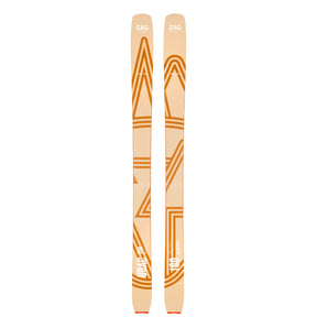 Top view of a pair of beige ZAG UBAC 108 skis