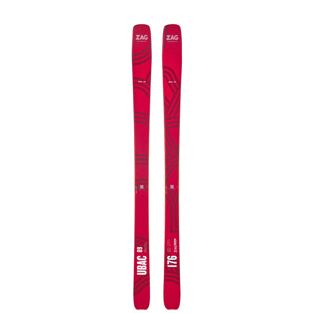 Top view of a pair of red ZAG UBAC 89 touring skis