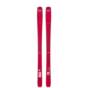 Top view of a pair of red ZAG UBAC 89 touring skis