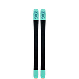 Bottom view of a pair of turquoise ZAG UBAC 95 skis