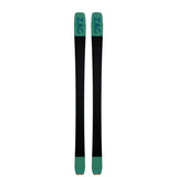 Bottom view of a pair of green ZAG UBAC skis