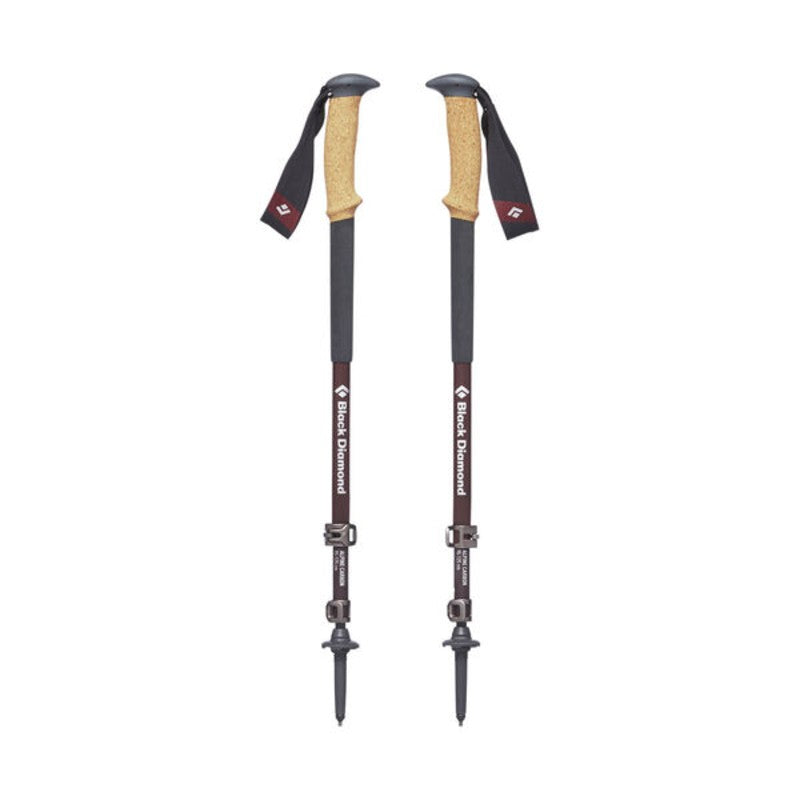 Collapsed view of Black Diamond alpine cork women's trekking poles
