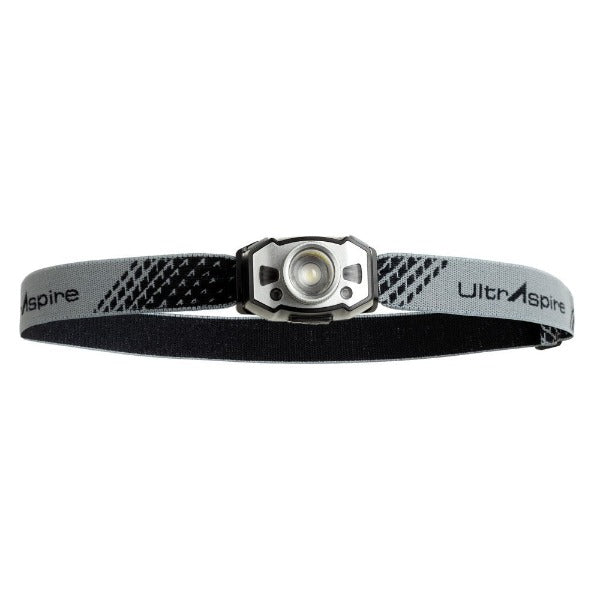 Front view of the UltrAspire Lumen 300 Sidekick headlamp