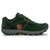 Side view of men's Topo Athletic Terraventure 4 running shoe in green/orange