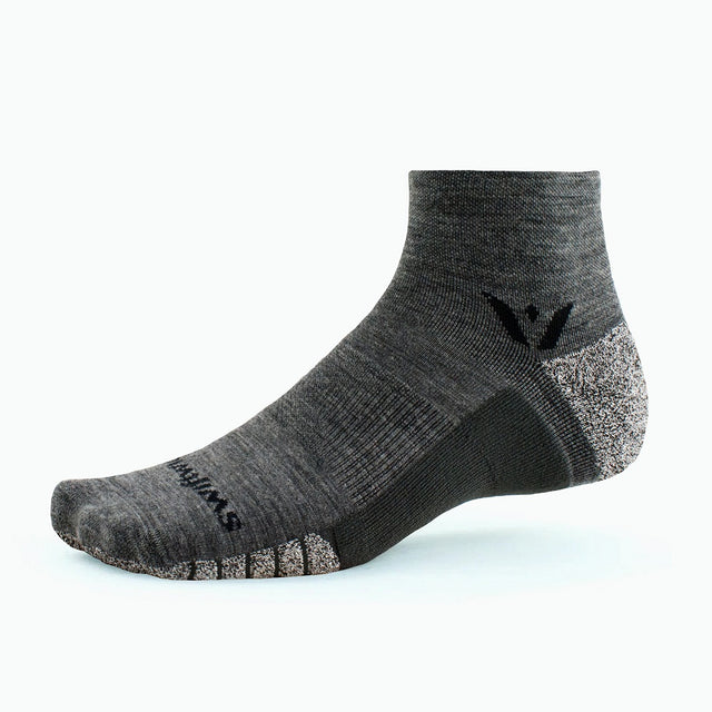Swiftwick Flite XT Trail two sock in coal heather grey colour