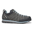 Side view of Women's Scarpa Crux approach shoe shark blue radiance