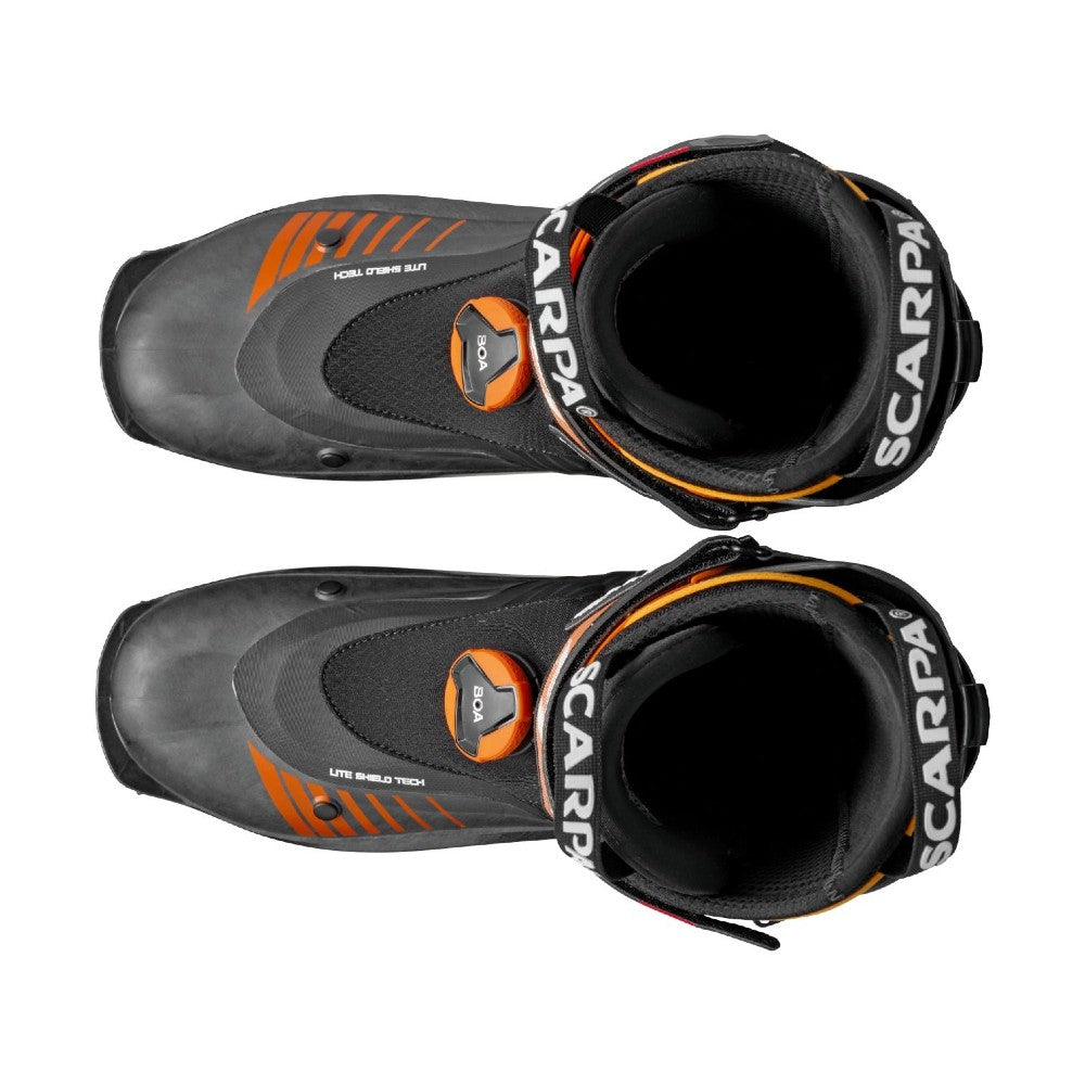 Men's Scarpa F1 LT Ski Boots Carbon Orange top
