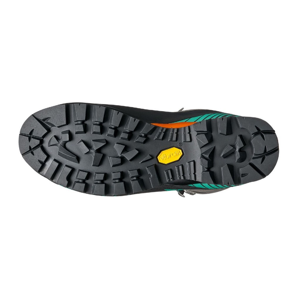 Sole of women's scarpa ribelle hd mountaineering boot in titanium aqua colour