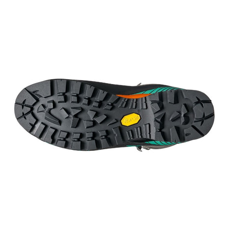 Sole of women's scarpa ribelle hd mountaineering boot in titanium aqua colour