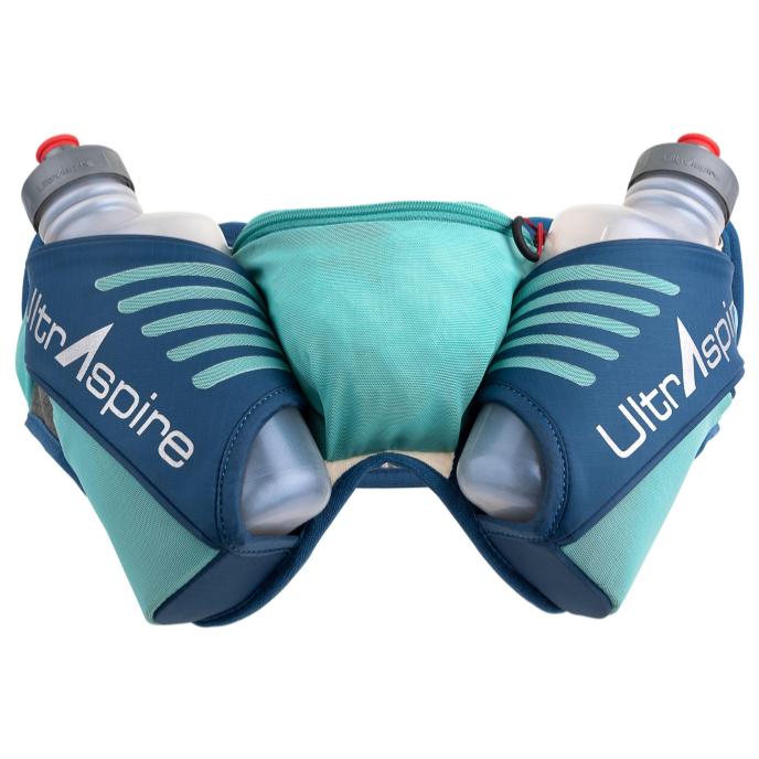 Back view of UltrAspire Speedgoat 3.0 waist pack in lagoon/navy