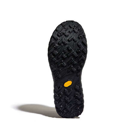 Sole of men's norda 001 G+ Spike winter trail running shoe in black