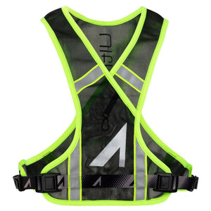 Front view of the UltrAspire Neon Reflective running vest