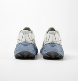 Back of nnormal tomir 1.0 running shoes in white/blue