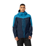 Front on-model view of men's blue norrona falketind Gore-Tex Paclite jacket