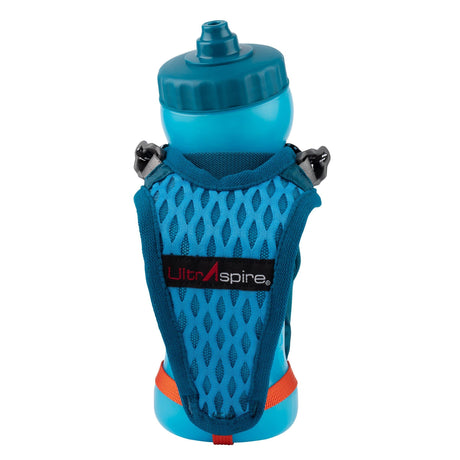 Back view of UltrAspire Iso Pocket 3.0 handheld water bottle