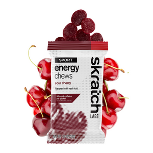 Package of sour cherry skratch labs energy chews