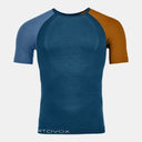 Men's ortovox 120 comp light short sleeve shirt in 'blue petrol' colour