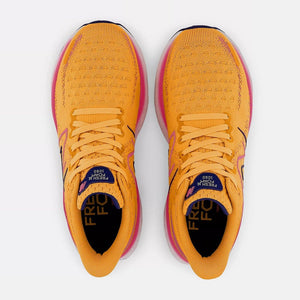 Top view of women's New Balance Fresh Foam X running shoes in Apricot