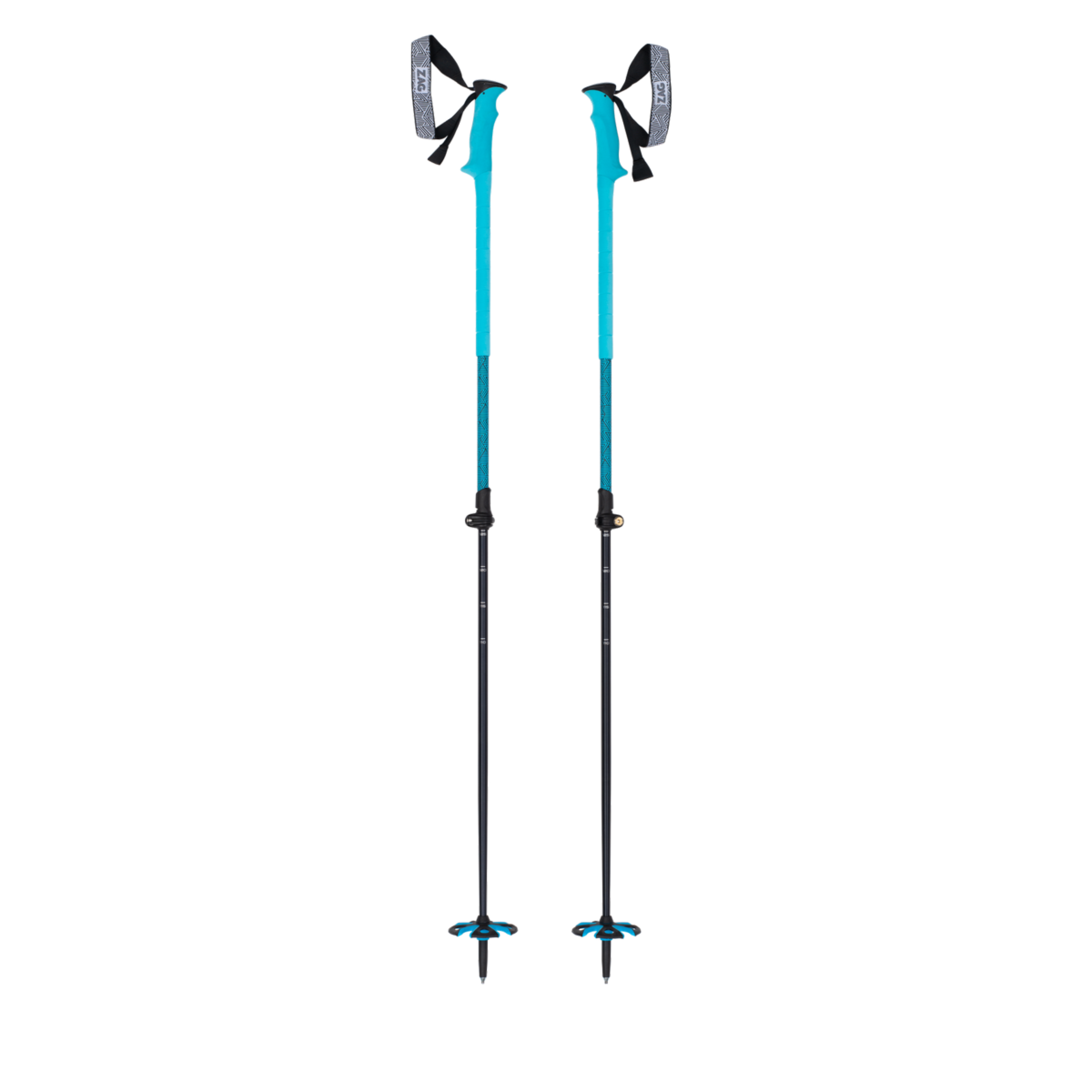 Pair of blue ZAG adjustable ski touring poles
